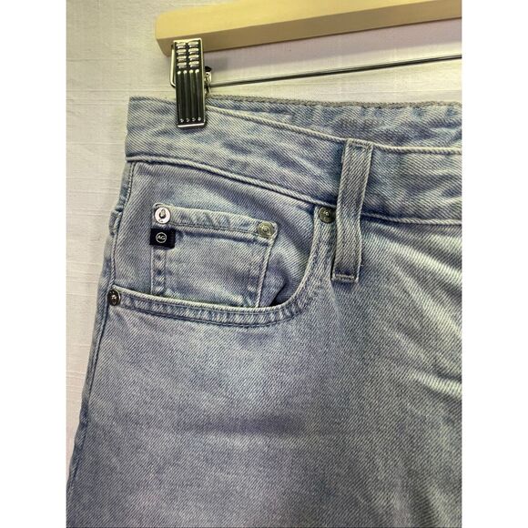 Adriano Goldschmied Raw Hem Wide Leg Crop Jeans Blue Denim Light Wash Size 29R - Picture 3 of 13